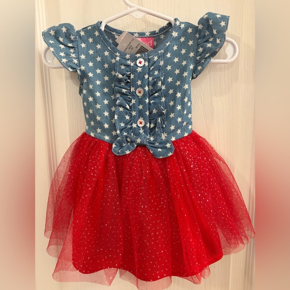 Good Lad Other - Good Lad Blue Star Bodice with Red Tulle Skirt Halloween Dress